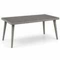 Rechteckiger Gartentisch aus Polyrattan, Kunststoff und Metall, Grau/Dunkelgrau, 150 x 90 x 74 cm